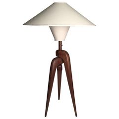 Monumental Phillip Lloyd Powell Style Sculptural Walnut Table Lamp