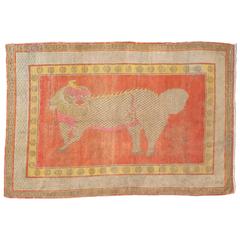 Antique Samarkan Pictorial Rug, circa 1920s 9
