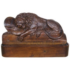 Carved Wood Lion-Copy of Original Monument in Lucerne