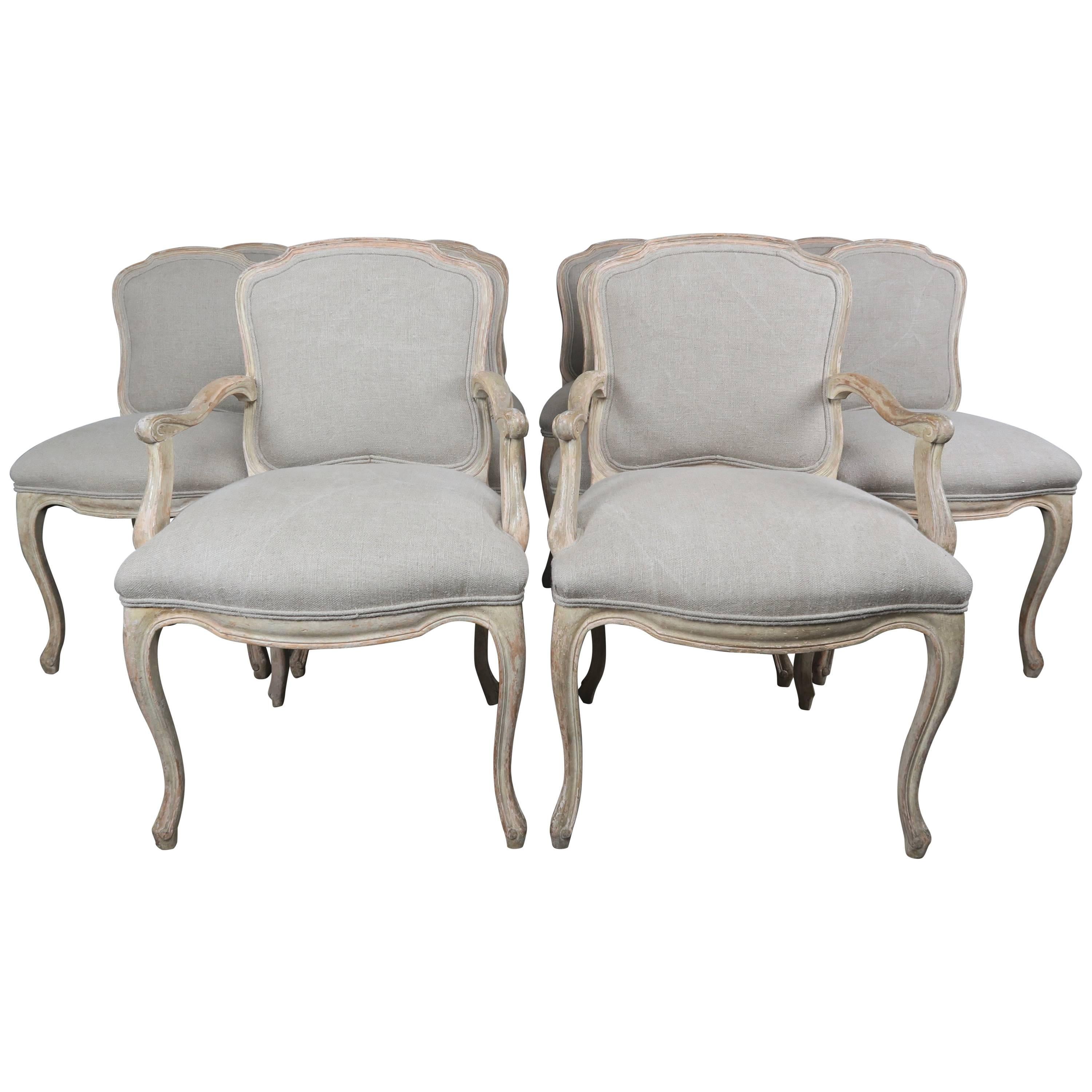 Set of Ten French Louis XV Style Dining Chairs