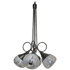 Esperia Chandelier Shaped Steel Spheres with Murano Glass, 1970s 8