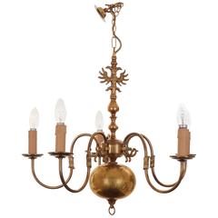 Elegant Five-Arm Brass Chandelier 6