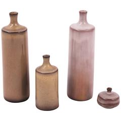 Antique 1960 Set of Four Jacques & Dani Ruelland Ceramic Vases