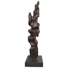 Monumental 1960s Macassar Ebony Sculpture