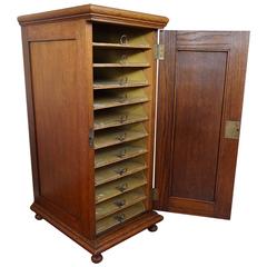 Used Early 20th Century 11 Drawers Oak Filing Cabinet Unique and Highly Practical