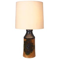 Large Glazed Ceramic Table Lamp, Denmark, 1960s
