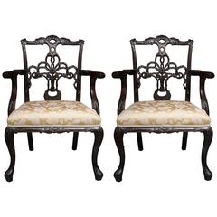 Pair of 19th Century English Ribbon Back Armchairs 11