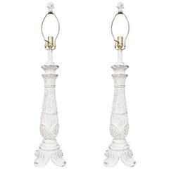 Tall Composition Lamps with White Wash 3