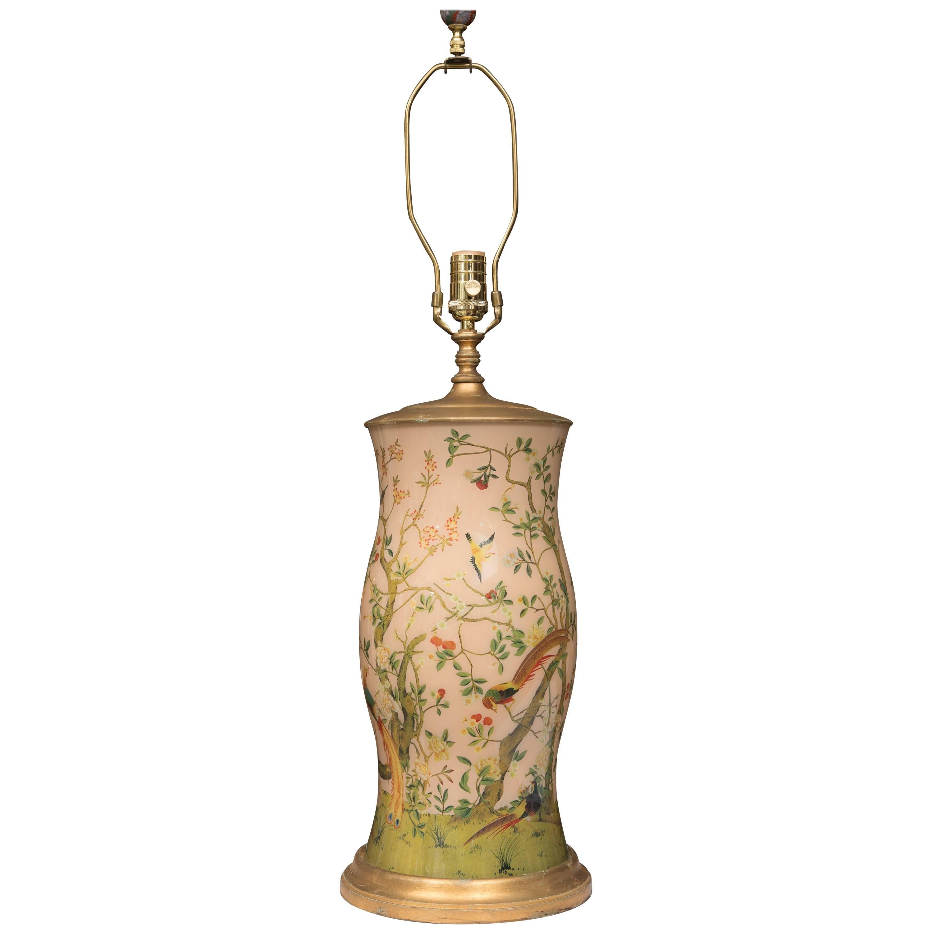 Decoupage Hurricane English Table Lamp at 1stDibs