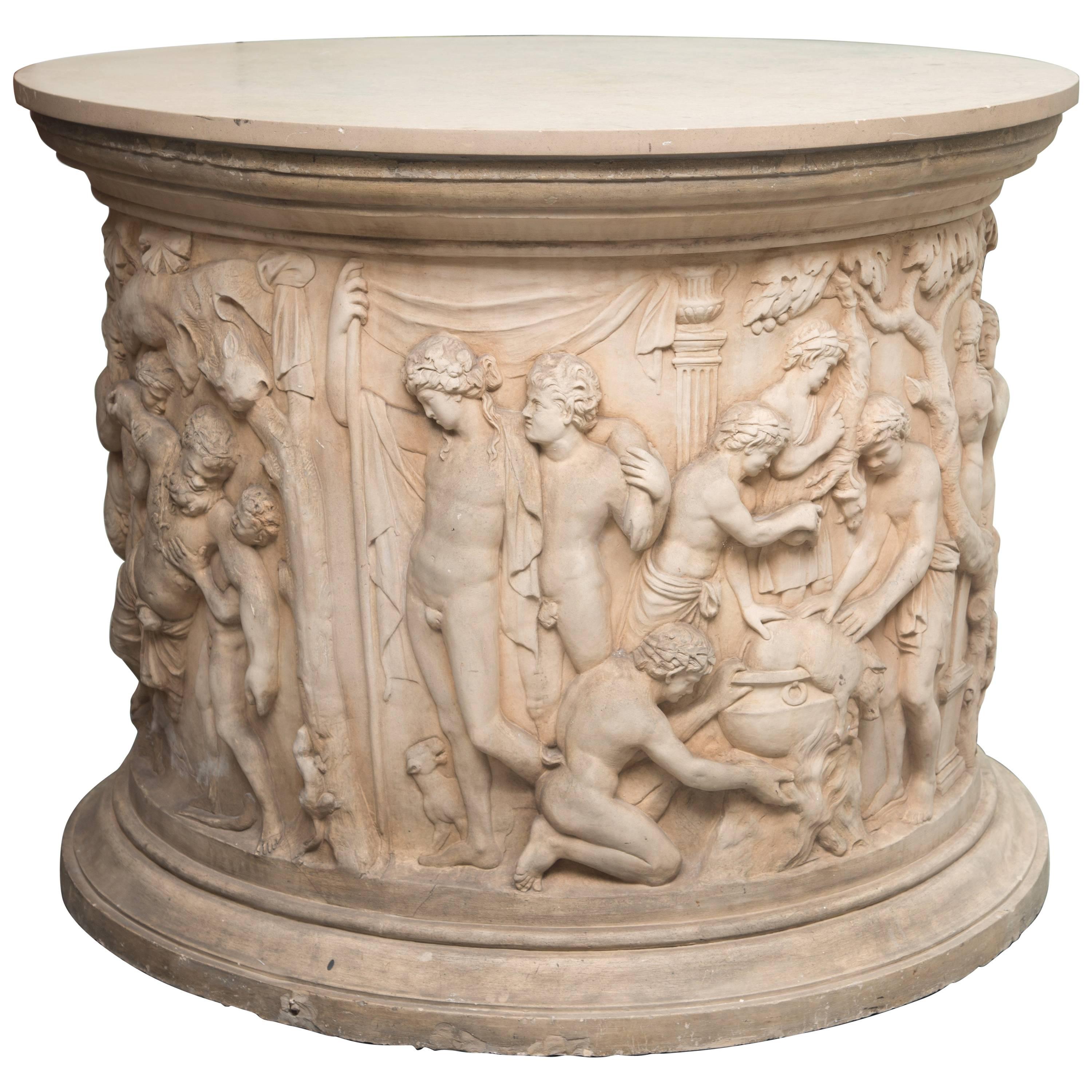 Greco Roman Circular Fountain as Centre Table For Sale