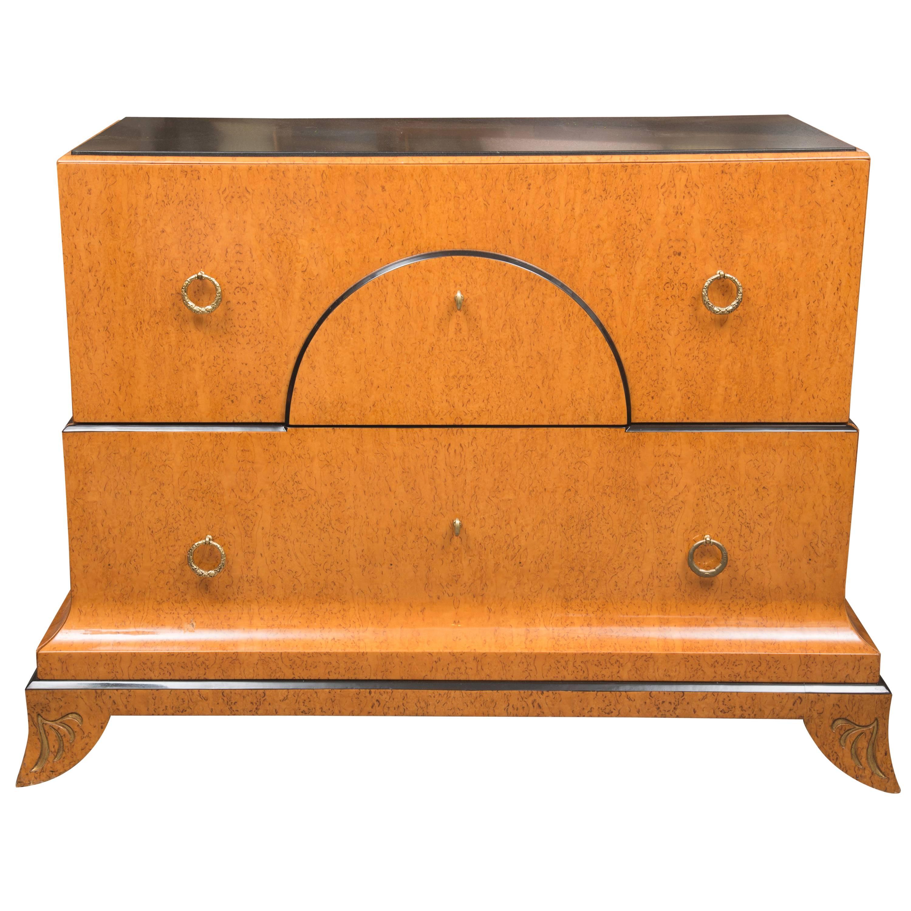 Biedermeier Style Chest with Black Granite Top