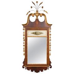 Federal Style Mahogany Parcel Gilt Mirror