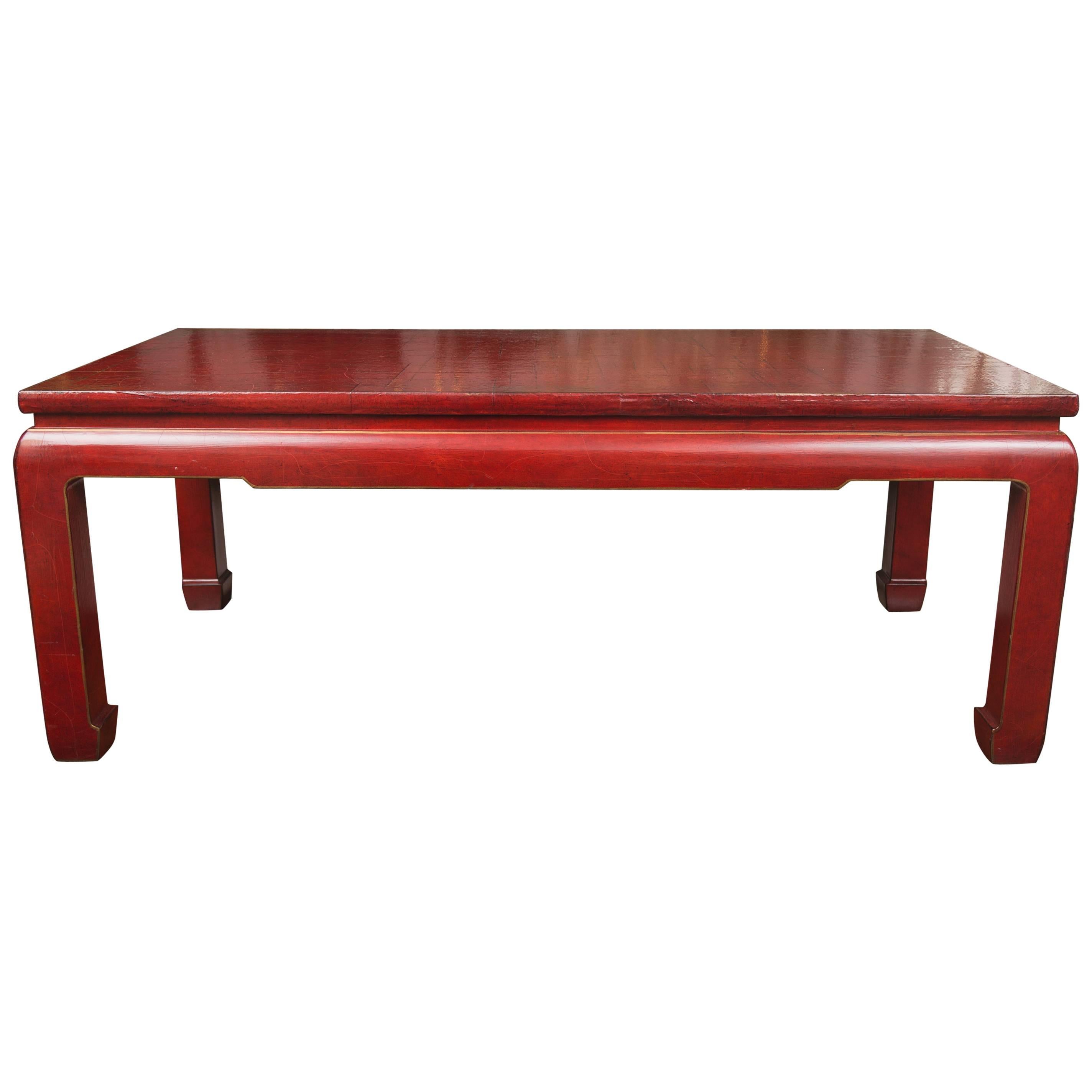 Red-Lacquered Coffee Table