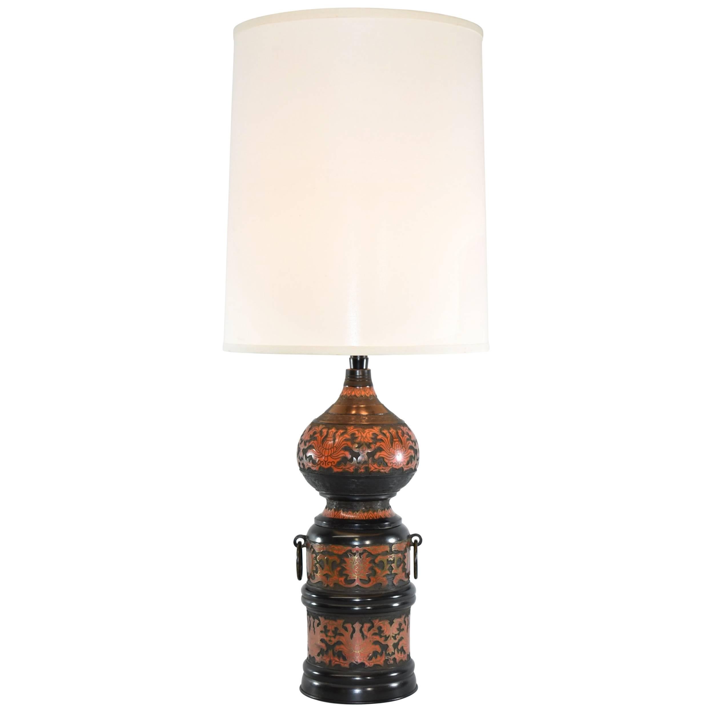 Champlevé Cloisonné Enamel Table Lamp by Marbro