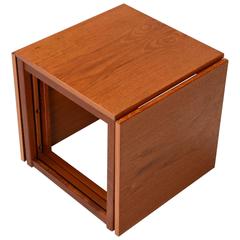 Scandinavian Modern Kai Kristiansen Danish Teak Cube Nesting Tables, 1960s