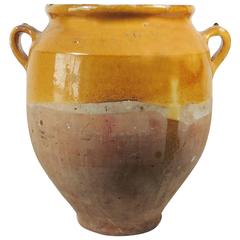 19th French Yellow Confit Jar Pot
