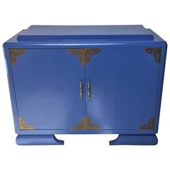 Athens Blue Vintage Asian Cabinet