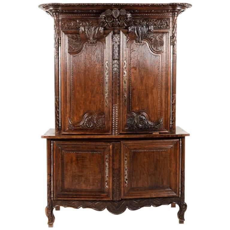 Antique Buffet Deux Corps from Normandy, circa 1830