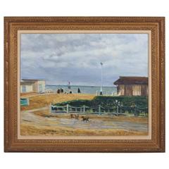 "At the Seaside" Oil on Canvas by Gaston Sebire 11