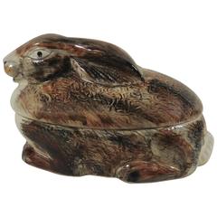 Majolica Brown Rabbit Tureen, circa 1950