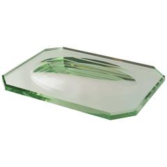 French Art Deco Mirrored Glass Tray Platter Centrepiece by Jean Luce, 1930s