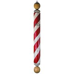 19th Century Wooden Barber Pole