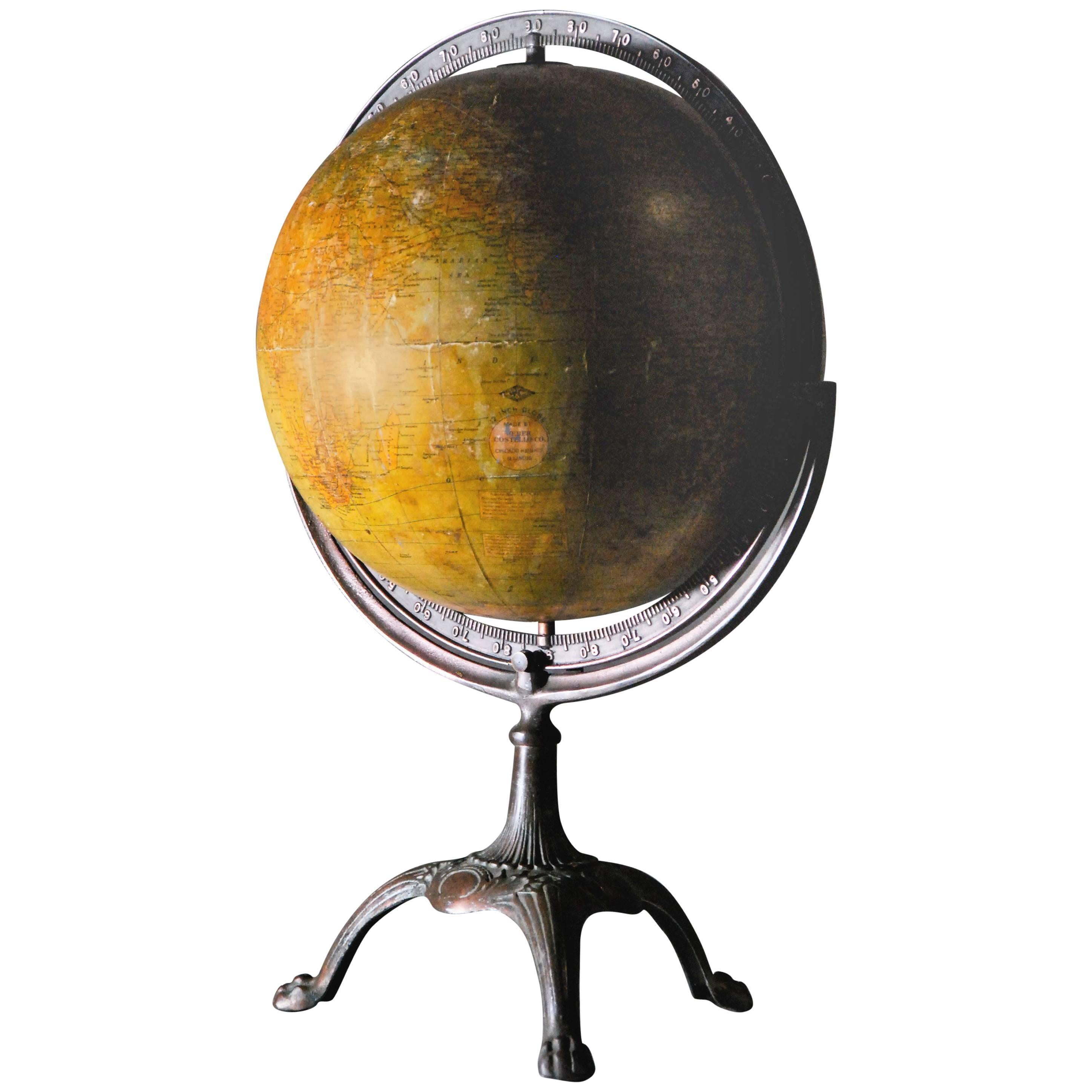 1930s Weber Costello Globe with Cast Copper Mount