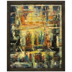 Rare Colorful Textured Abstract by Juan Sevilla Saez