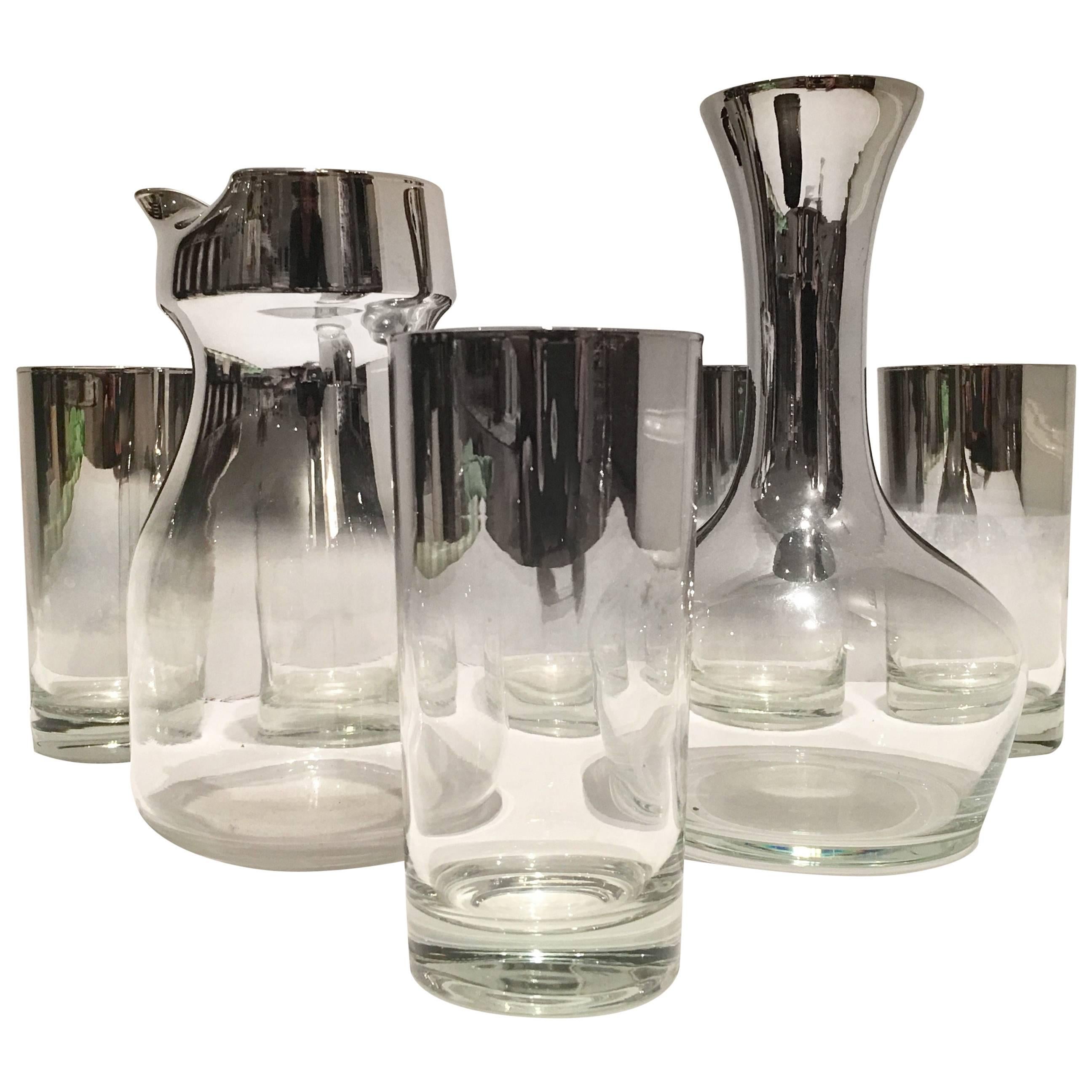 Set of Ten Sterling Silver Overlay Drinks Glasses by Dorothy Thorpe