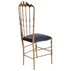 Mid Century Modern Chiavari Italian Brass Chair
