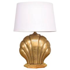 Hollywood Regency Sea Shell Table Lamp in Brass 7