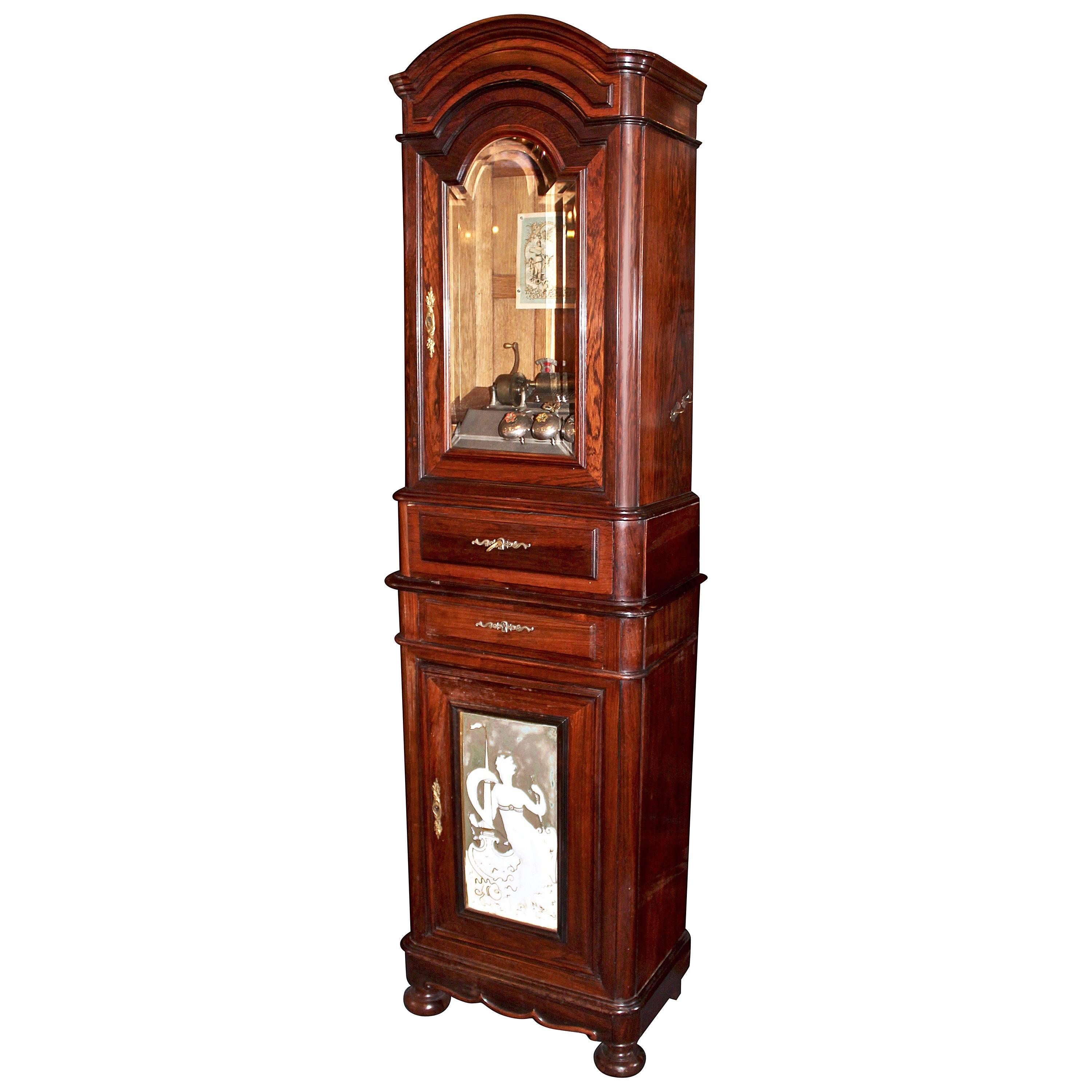 Early 20th Century Music Box in Rosewood Cabinet For Sale