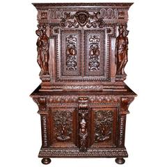 19th Century Ornately Carved French Cabinet