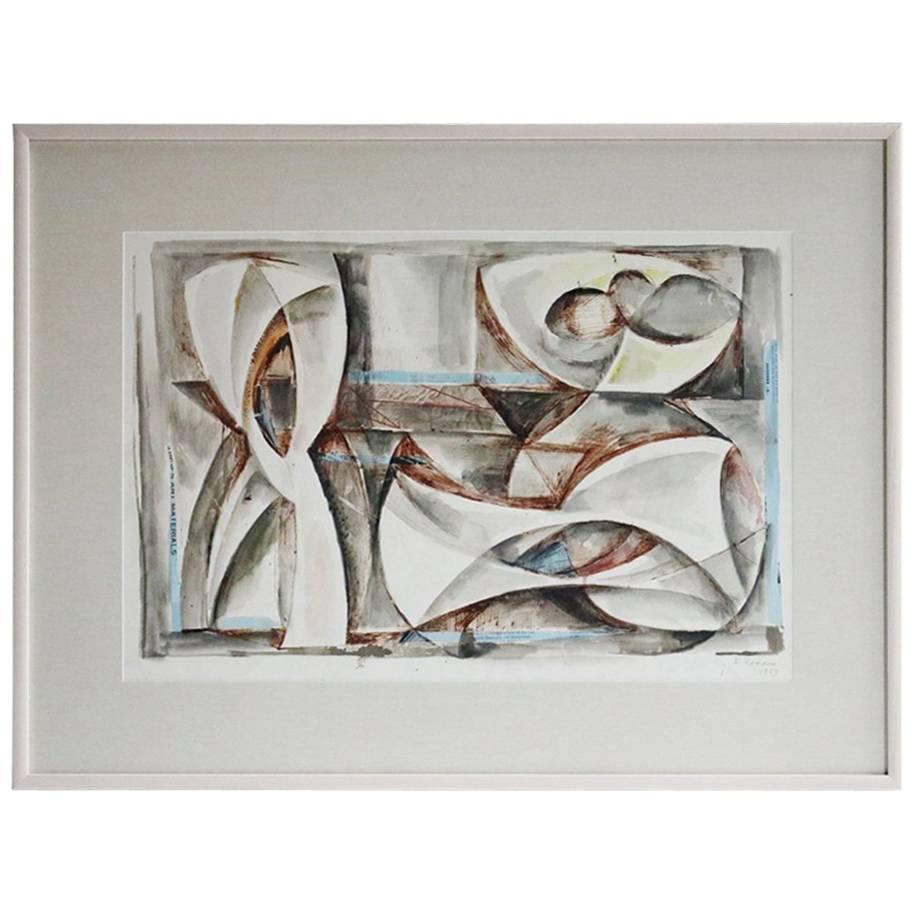 Emanuel Glicenstein Romano Painting, Signed and Framed