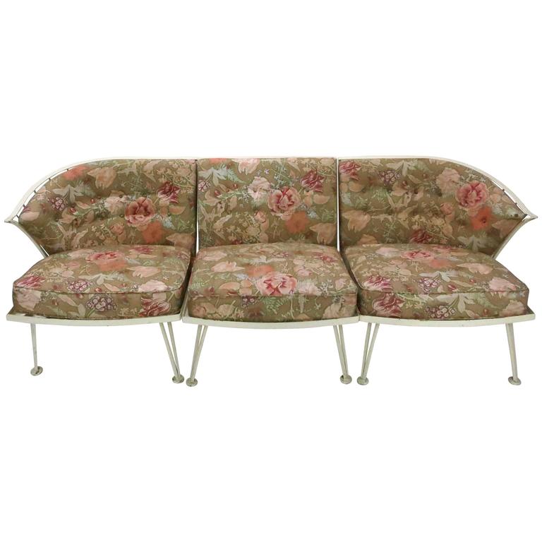 ThreePiece Sectional Garden Sofa Woodard, circa 1940, American For