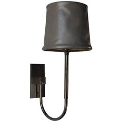 Adam Otlewski Series 01 Upright Sconce in Leather and Dark Patinated Brass, 2016 9
