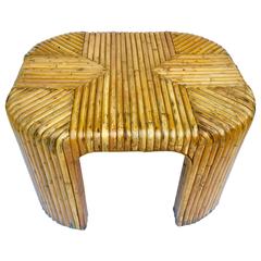 Art Deco Gabriella Crespi Style Bent Rattan Table