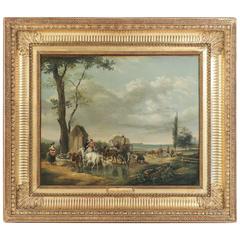 Oil on Canvas French Landscape Attributed to Jean Louis Demarne, circa 1820