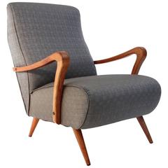 1940s Italian Wooden Armrest Armchair