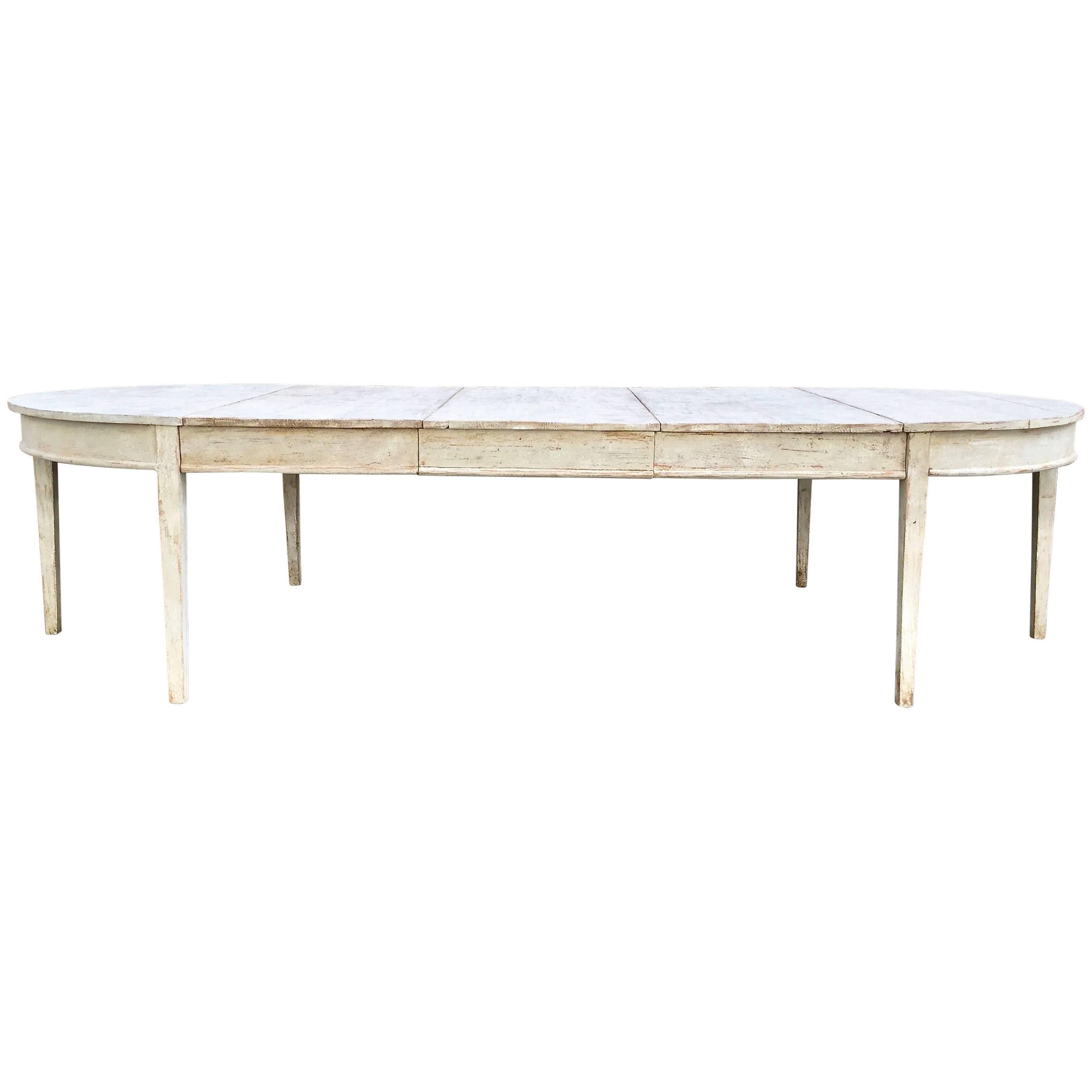 19th Century Swedish Period Gustavian Extending Table