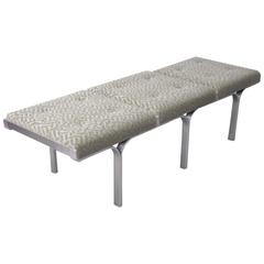 John Behringer Three-Seat Aluminium Link Bench in Knoll textile