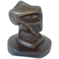 French Abstract Bronze Sculpture Signed and Dated 1988