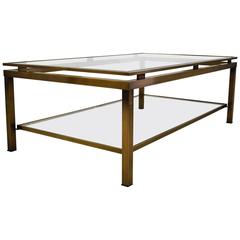 Sophisticated 1970s Maison Jansen Brass Coffee Table
