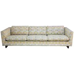 Mid-Century 'Floating' Walnut Sofa in Jack Lenor Larsen Fabric 4
