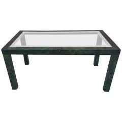 Aldo Tura Lacquered Parchment Center or Dining Table
