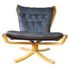 Sigurd Ressell Mid-Century Falcon Chair with Buffalo Leather