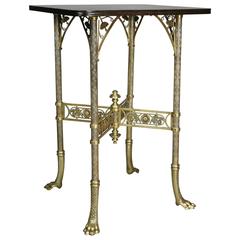 Unusual American Aesthetic Brass and Silvered Table