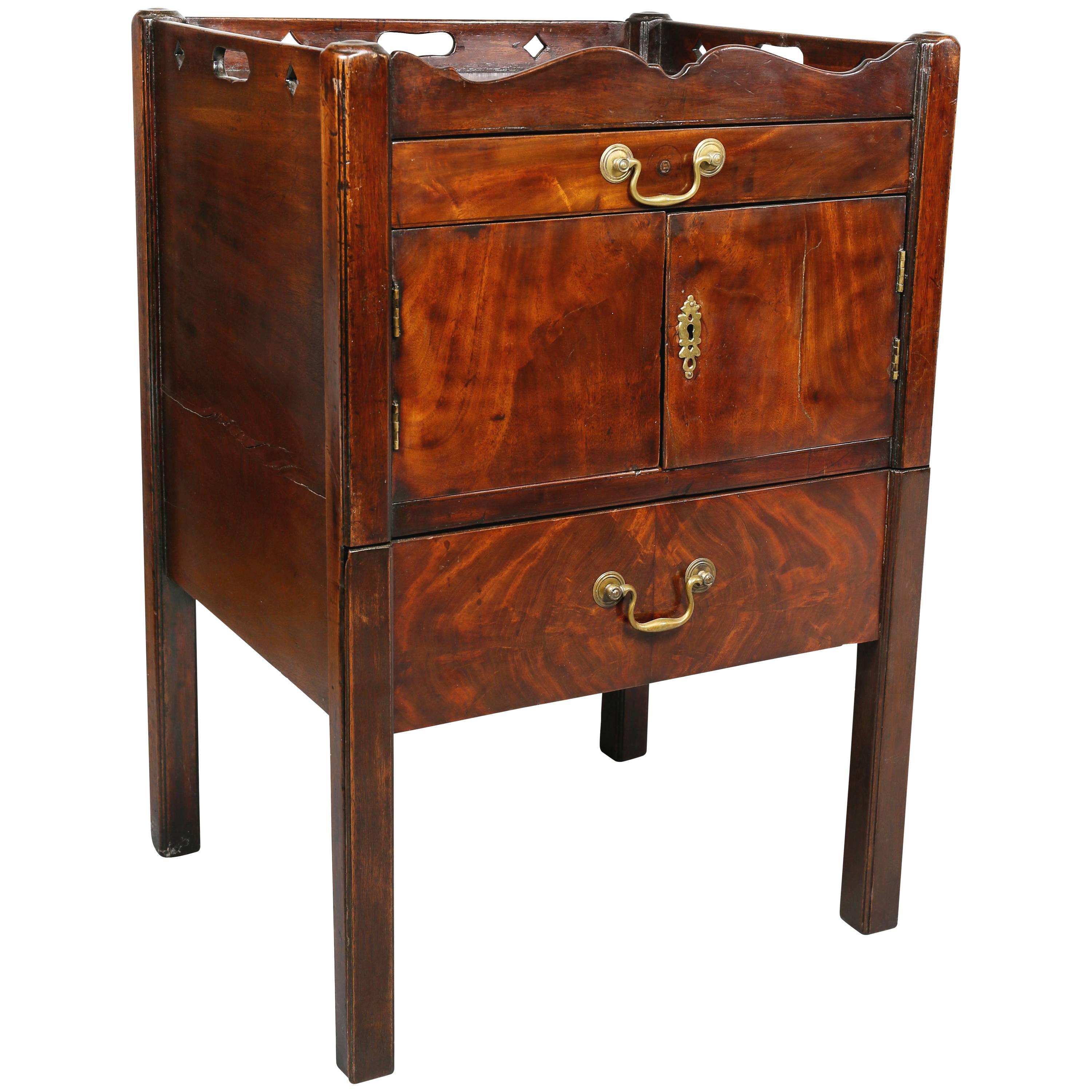 George III Mahogany Bedside Table