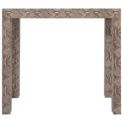 Console Table Wrapped in Faux Python in Manner of Karl Springer, circa 1970s 8