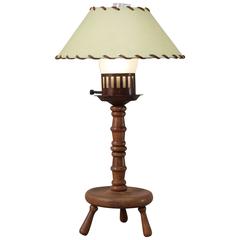 1930s Monterey Period Wood Table Lamp